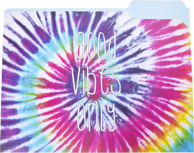 Graphique "Tie Dye" File Folder Set – File Set Includes 9 Folders and 3 Unique Go-Getter Designs, Embellished w/Gold Foil on Durable Triple-Scored Coated Cardstock - Image 4